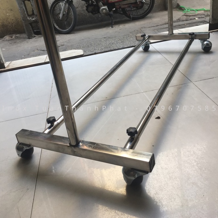 Sào phơi đồ INOX đơn 1 Sào - Loại túi lắp ráp cao cấp có bánh xe - INOX TUẤN THÀNH PHÁT