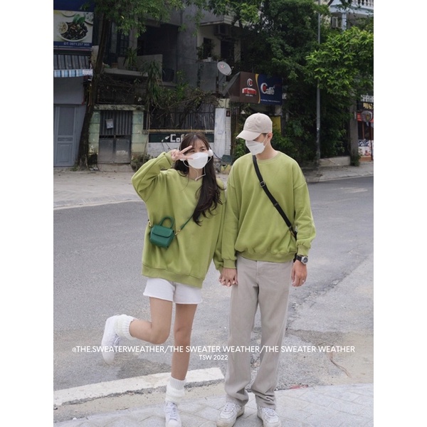 Áo Nỉ Bông Sweater Trơn Hàng QC ÁO ĐÔI NHÓM NAM NỮ