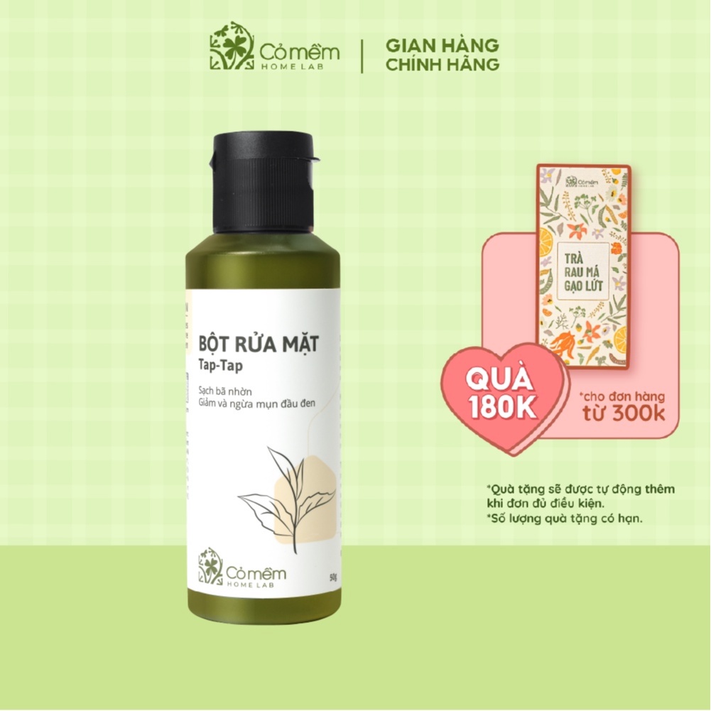 Bột Rửa Mặt Taptap Giảm Mụn Ẩn Mụn Đầu Đen Cỏ Mềm 50g