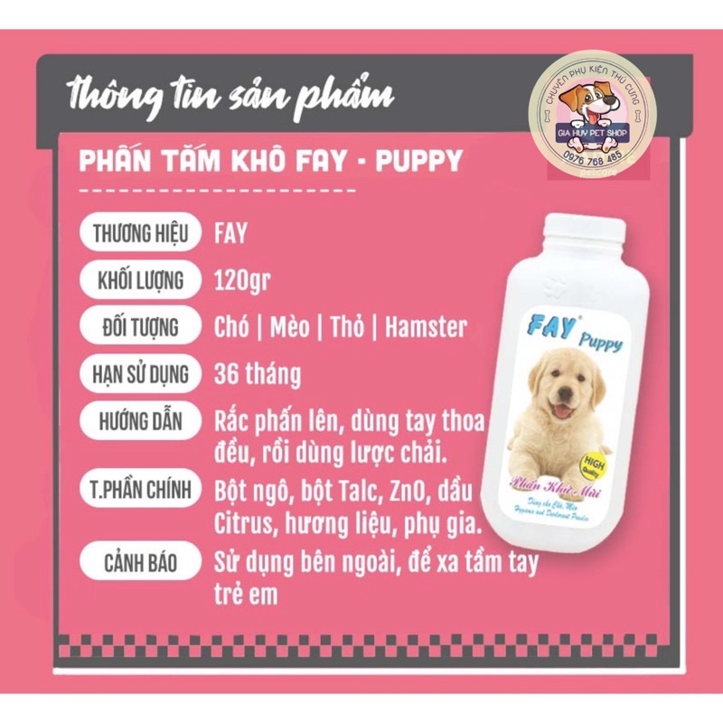 Phấn Tắm Khô Dưỡng Lông Cho Chó Mèo
