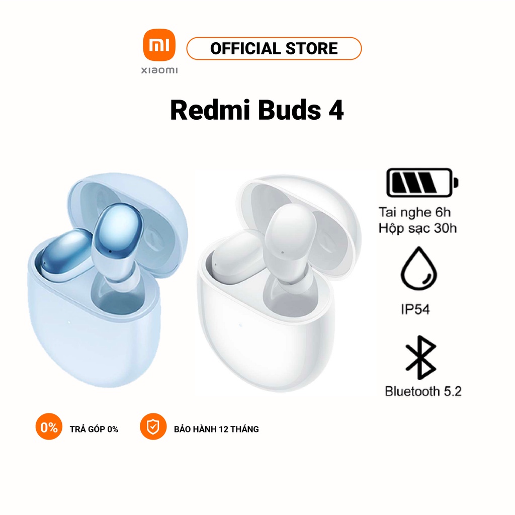 [Mã ELBAUCN1 Giảm 5%] Tai nghe Bluetooth không dây Xiaomi Redmi Buds 4