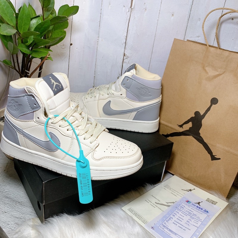 Giày thể thao sneakers kem cao da đẹp êm chất fullbox