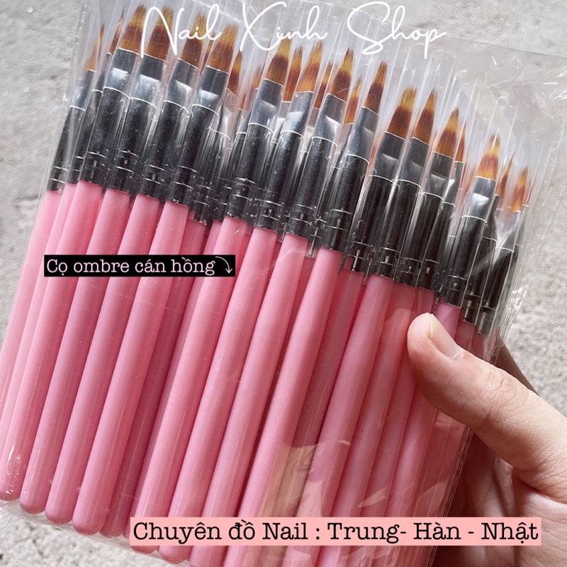 Cọ ombre nail cao cấp, cọ ombre bản dài, đầu dẹt, dụng cụ nail chuyên dụng nail salon