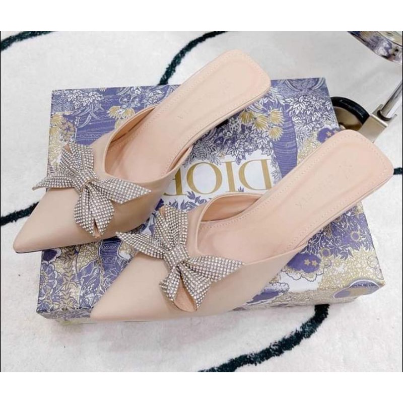 Giày dép sục nơ đính đá công sở nữ big size 35 -42