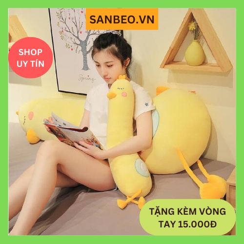 Thú Gấu Nhồi Bông Gối ôm gà vàng size 50cm chất liệu vải co giãn 4 chiều Hàn Quốc siêu kute dễ thương.SANBEO.VN