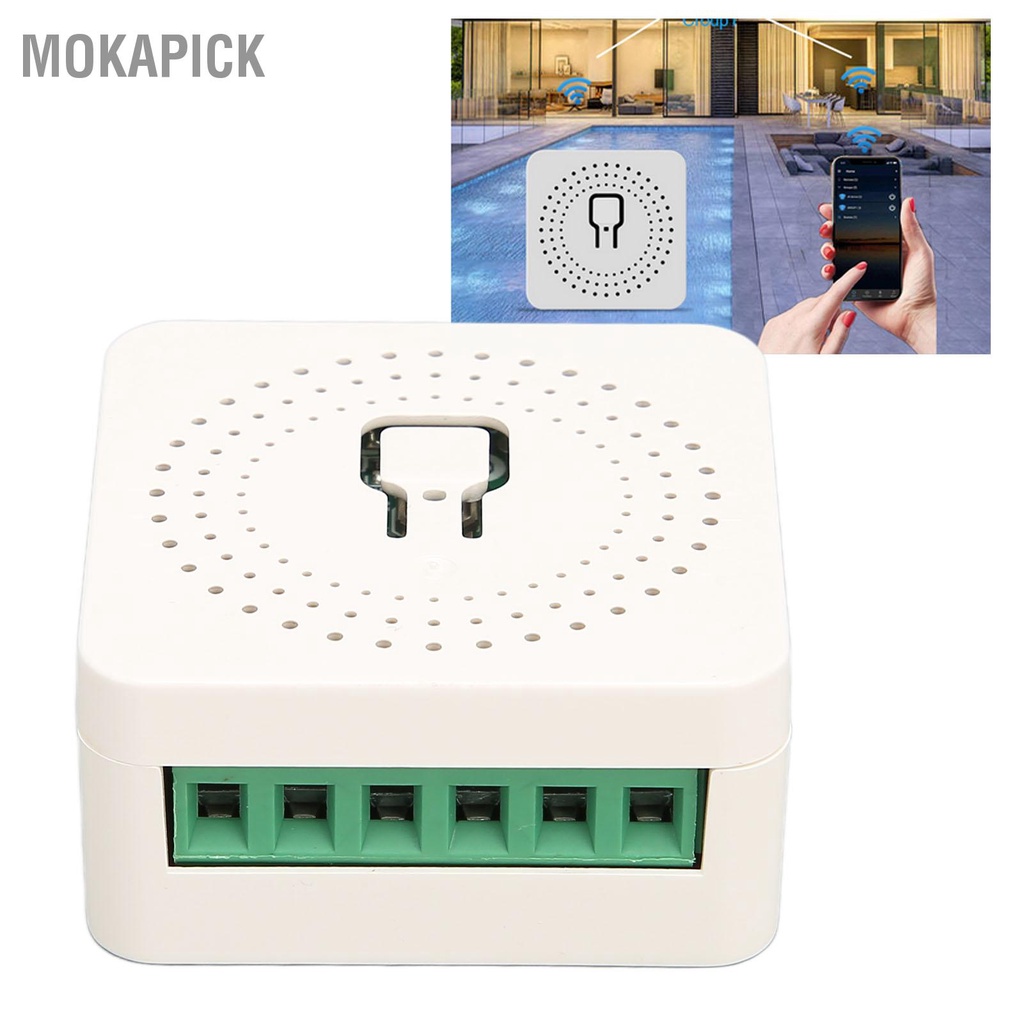 Mokapick Mô-đun chuyển tiếp thông minh mini Chức năng hẹn giờ điều khiển từ xa APP cho TUYA AC100‑240V