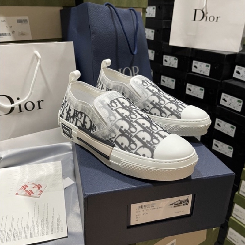 GIÀY DI.OR B23 LƯỜI SLIPON TRẮNG XÁM LAI AU SC [ Full Box + Free Ship ]