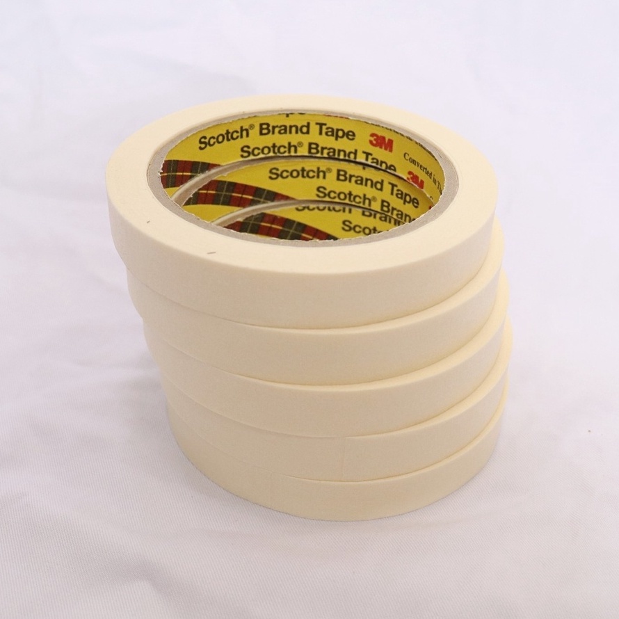Băng keo giấy 3M dùng che sơn khổ 1,5cm dài 27m Masking Tape 3M