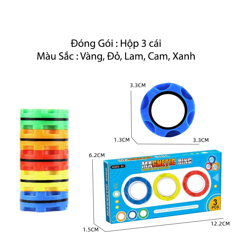 Bộ Nhẫn Nam Châm Giải Trí, Xã Stress. Con Quay Đồ Chơi Fidget Spinner Fingears Bằng Nam Châm.