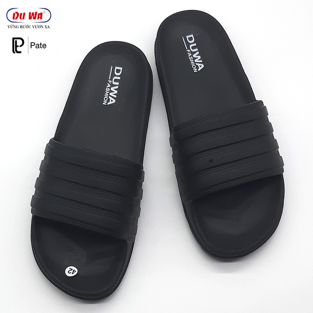 Dép quai ngang nam nữ siêu nhẹ Duwa cao cấp 4 sọc đúc nguyên khối hàng chính hãng