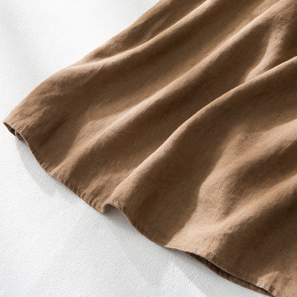 Ice cotton linen half skirt a line skirt big brand female Japanese single ramie linen retro high waist loose cotton