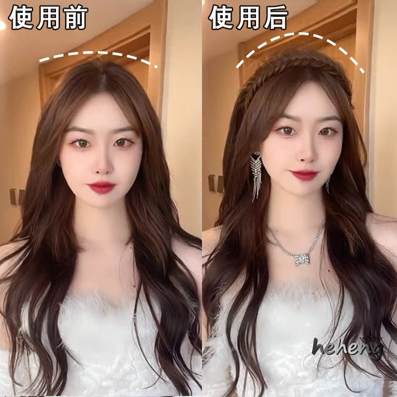 Băng Đô Bện Tóc Giả Màu Đỏ Phong Cách ma hua Jia 2022