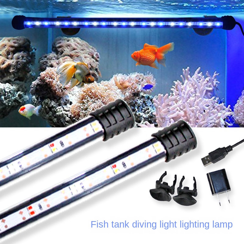 đèn lặn bể cá Đèn Led usb Hai Lớp 110v đèn thủy sinh Chống Thấm Nước Chiếu Sáng Dưới Nước Cho Bể Cá