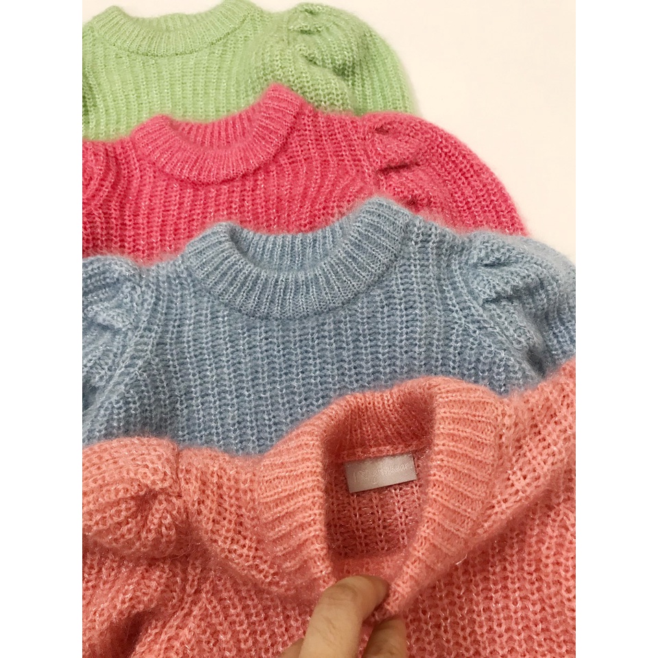 Áo len tay bồng xuất dư cho bé gái AIG001