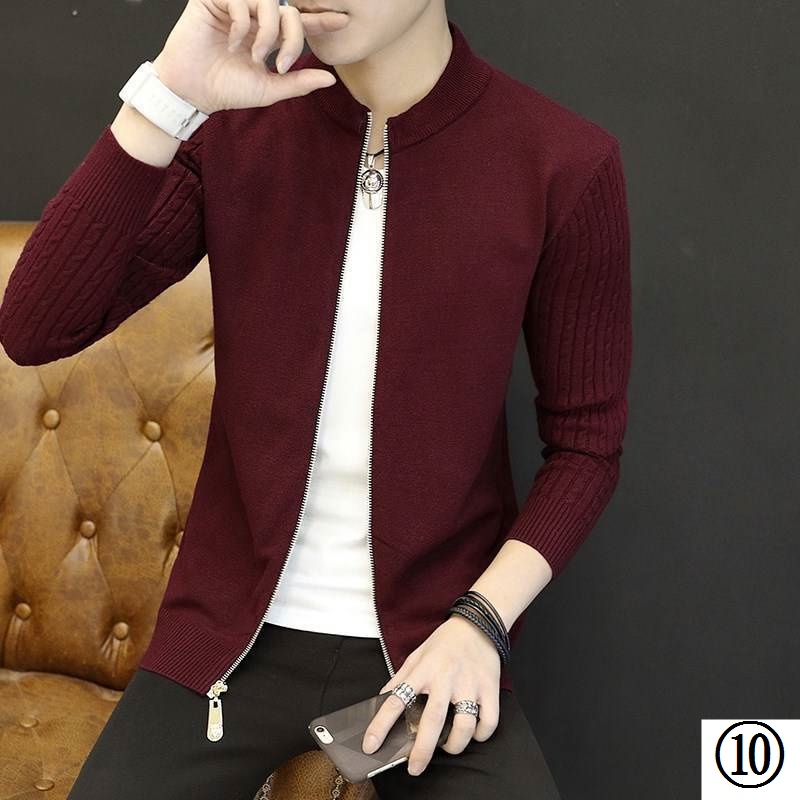 Áo Khoác Len Nam Có Khóa Kéo Thời Trang Hàn 2018