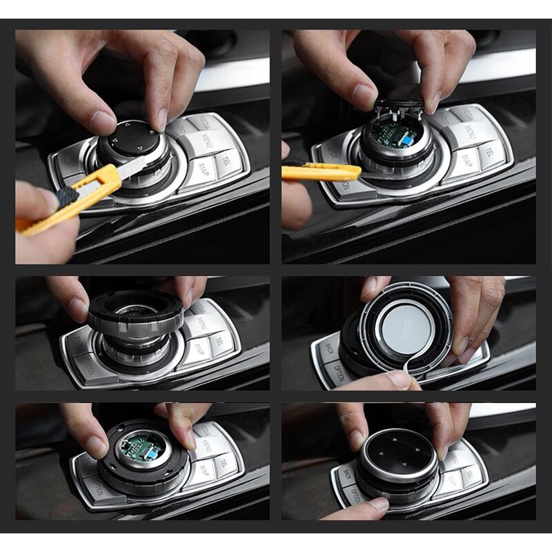 Miếng Dán Nút Bấm Đa Phương Tiện Cho Xe Hơi BMW 1 3 5 7 Series F30 F10 F11 F07 E90 E91 E92 E61 F20 F22 F01 F02 X1 E84 X3 F25 X4 F26 X5 E70 X6 E71