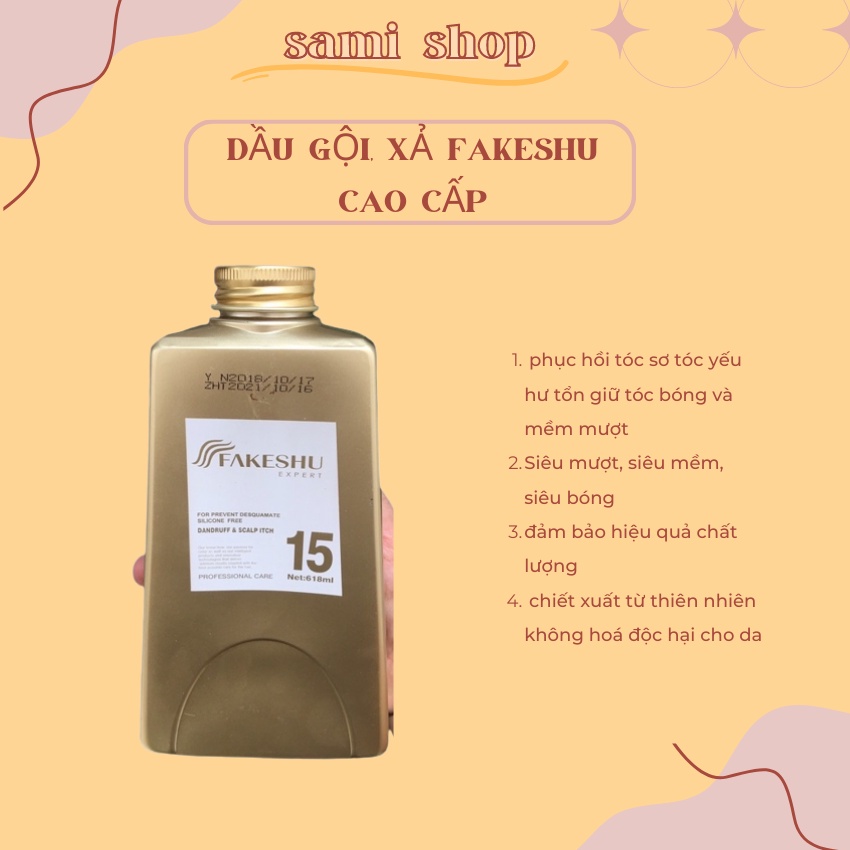 Cặp dầu gội xả fakeshu 618ml phục hồi tóc khô hư tổn
