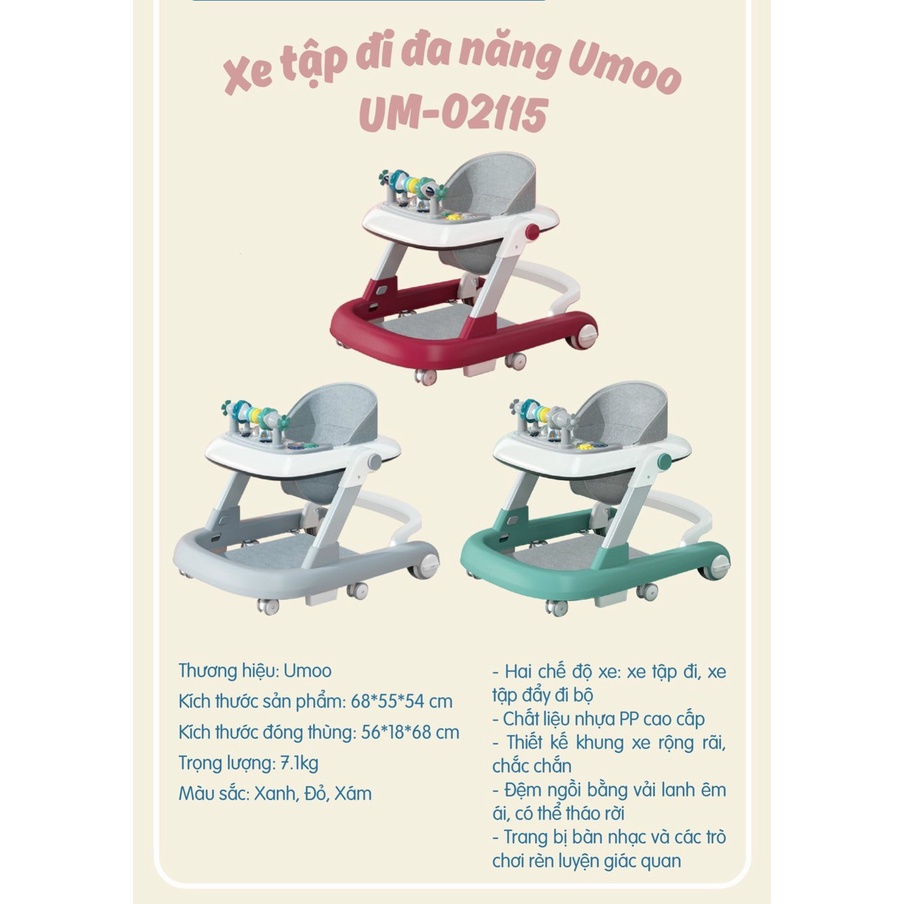 Xe tập đi đa năng Umoo BabyWalker