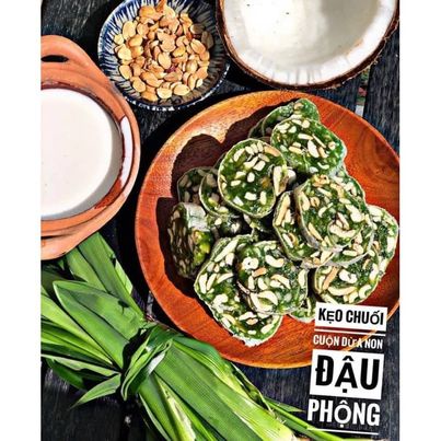 Kẹo Chuối Cuộn Lá Dứa - Giá Sỉ 100G / 250G /500G