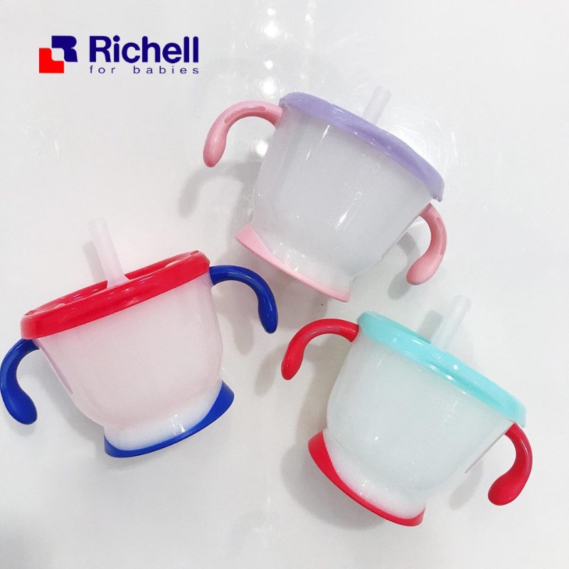 Bình tập uống nước 3 giai đoạn Richell 150ml, cốc tập hút cho bé Nhật Bản