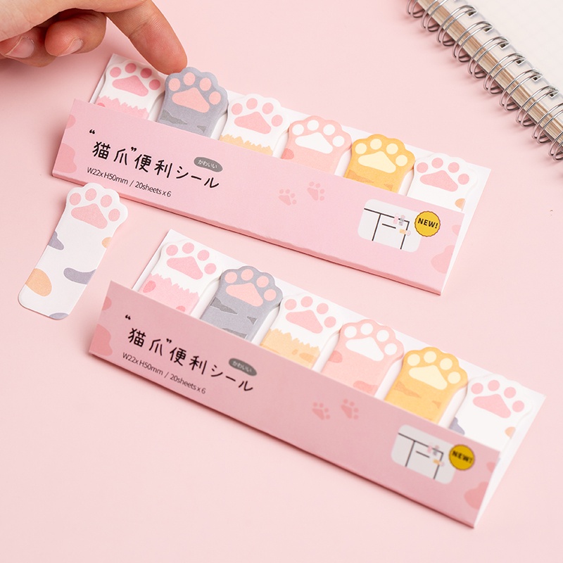 1 Tập Giấy Ghi Chú Mini Hình Bàn Chân Mèo Dễ Thương C7252