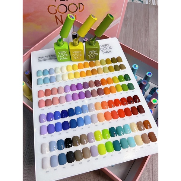 Set sơn gel very good nail 60 màu (Fullbox hồng Tặng BẢNG MÀU + Base + Top) sơn Hàn Quốc