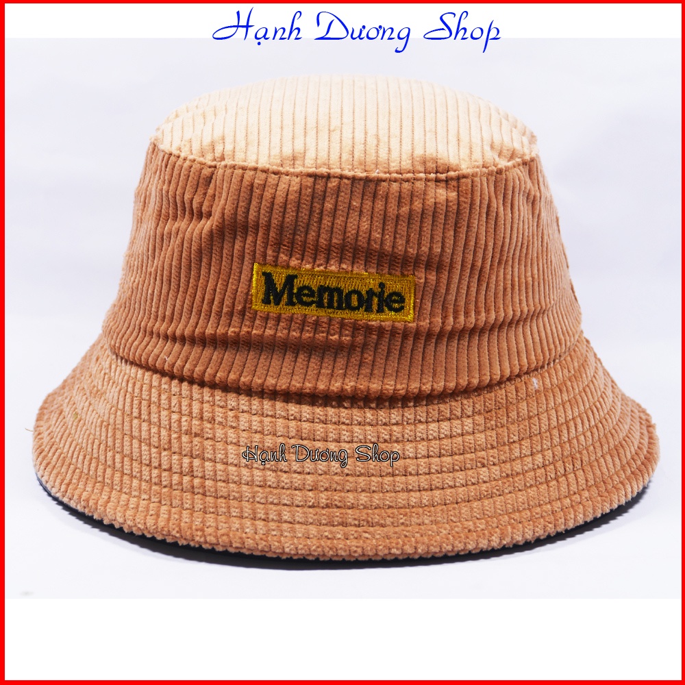 Mũ bucket vành cụp Nón tai bèo thêu chữ chất nỉ nhung cao cấp thiết kế thời thượng phù hợp cho cả nam và nữ