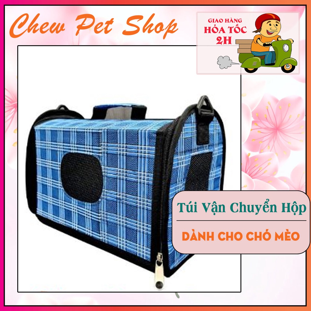 Túi vận chuyển cao cấp cho chó mèo hình hộp 3 size - Có thể gấp gọn