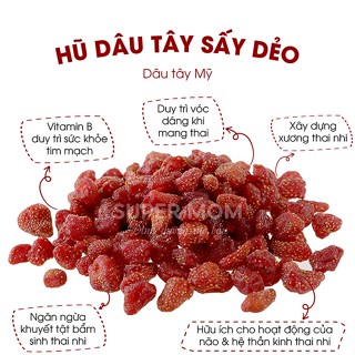 Dâu tây sấy dẻo không đường, Dâu tây sấy nguyên vị chua ngọt không đường Bảo Quân