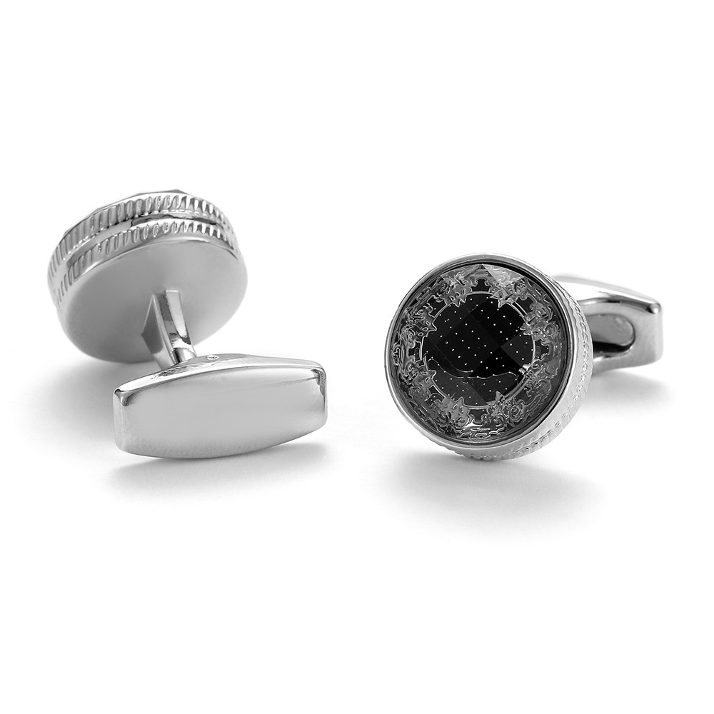 Khuy Măng Sét Màu Đen Bạc Sáng Tạo Cho Nam