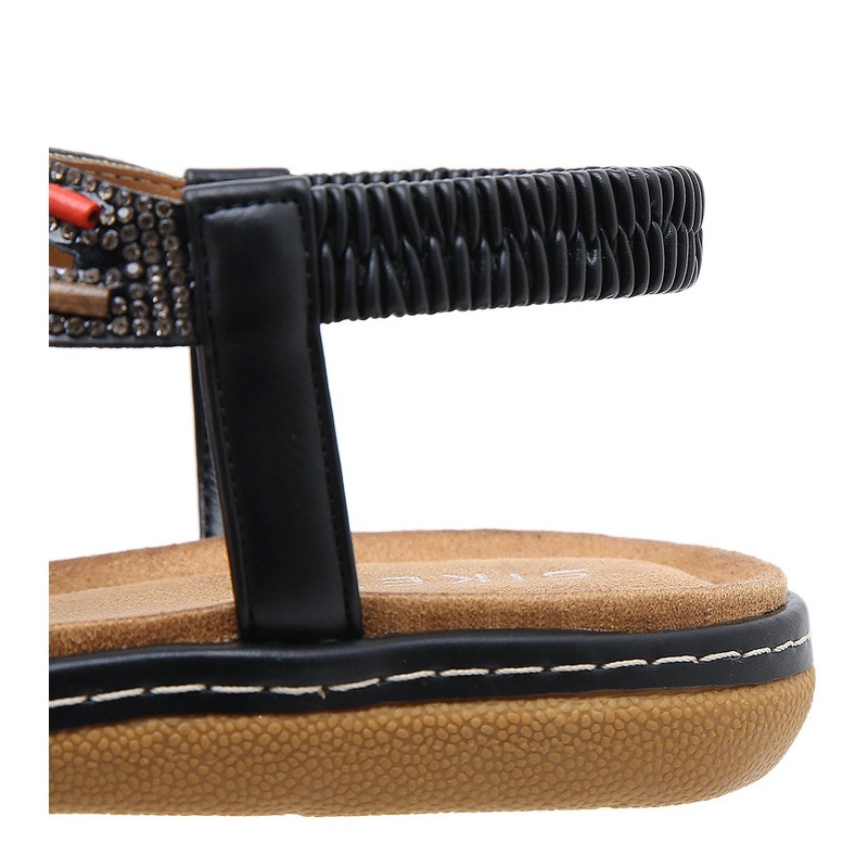 Giày sandal Siketu quai dây mảnh đính hạt xinh xắn, đế 3cm