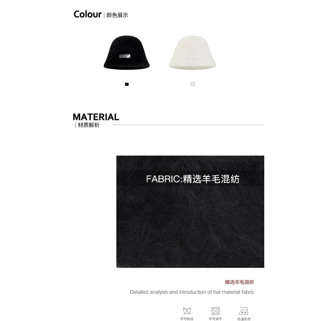 Mũ Bucket Lông Thỏ Giữ Ấm Mùa Đông Phong Cách Hàn Quốc Chất Lượng Cao Cho Nữ