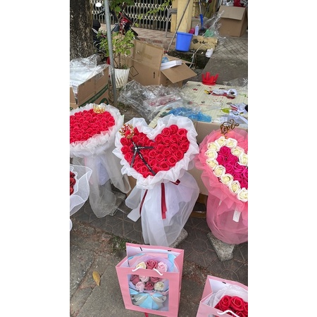 BÓ HOA SÁP THƠM TRÁI TIM 33-35 Bông
