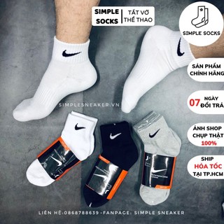 Vớ Nike Cổ Lửng 🏀FREESHIP️🏀Tất Nam Nữ Unisex Chính Hãng - Chất Dày Dặn Cao Cấp Chống Hôi Chân - Đen Trắng Xám