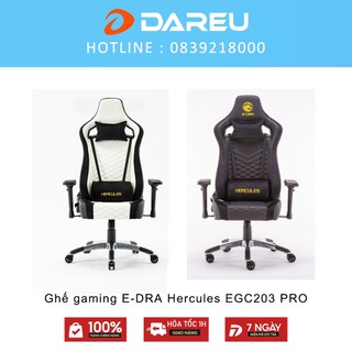 Ghế gaming E-DRA Hercules EGC203 PRO - Màu đen và trắng - Chất liệu da PU và Foam cao cấp - Bảo hành 12 tháng