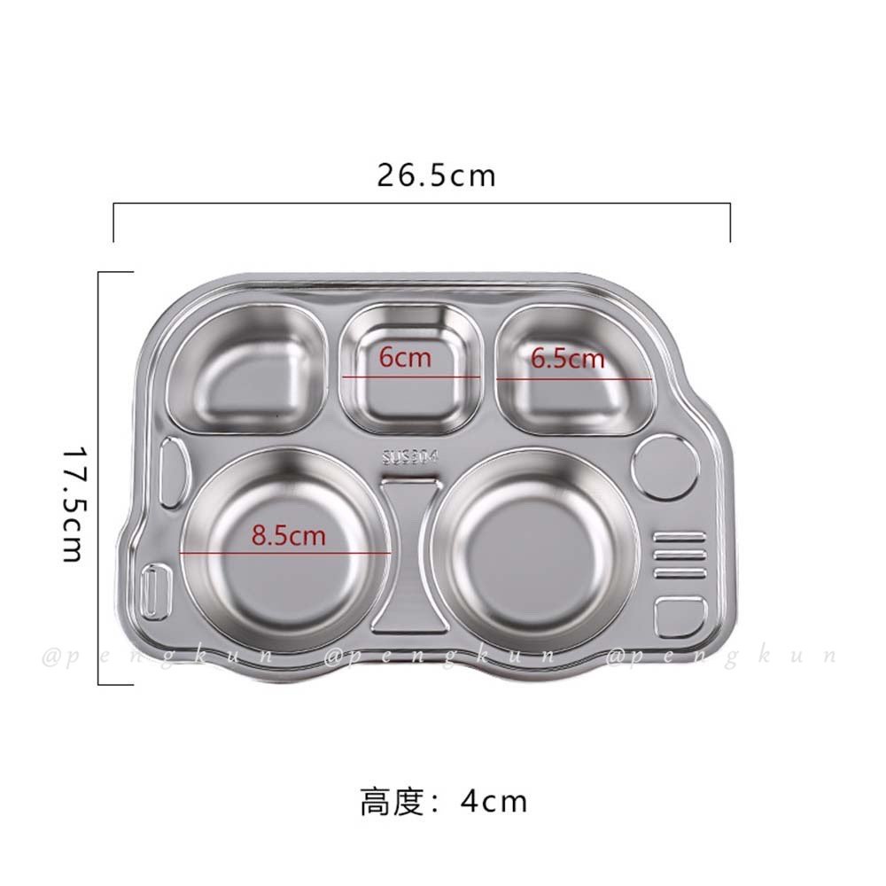Khay Đựng Thức Ăn Bằng Thép Không Gỉ 304 Chống Sốc Họa Tiết Hoạt Hình Cho Bé