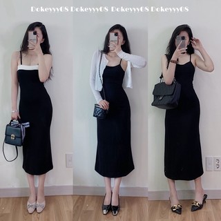 Váy hai dây body dáng dài chất co giãn