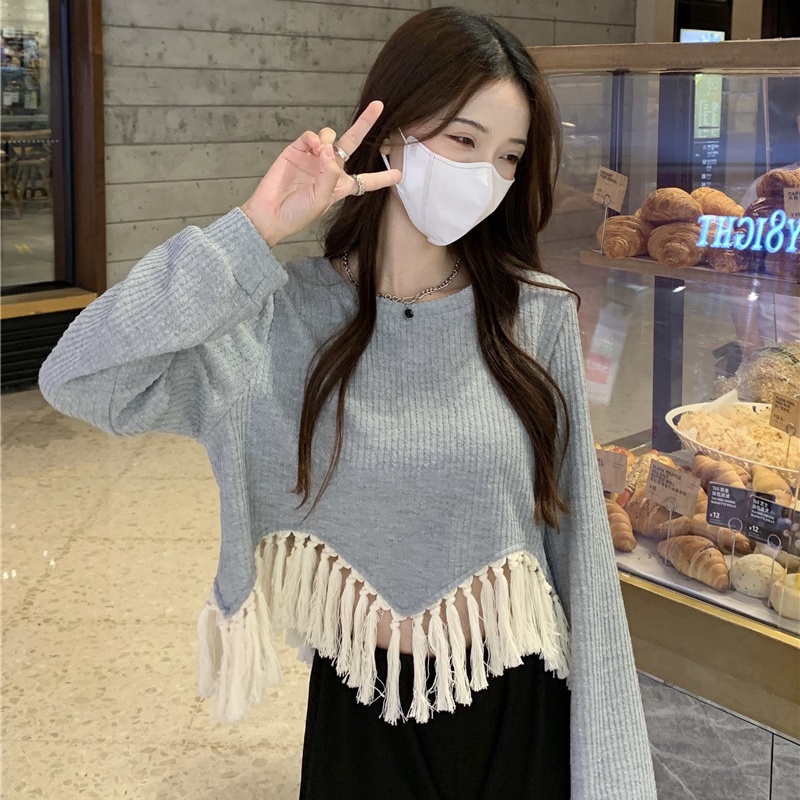 Áo Sweater Dệt Kim Tay Dài Phong Cách Hàn Quốc Thời Trang Mùa Thu Cho Nữ