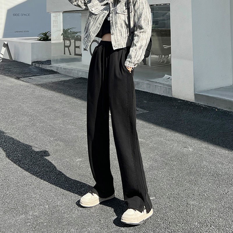 SUXI Quần Thể Thao Ống Rộng Màu Sắc Đơn Giản Cho Nữ