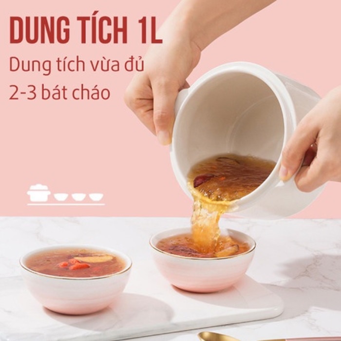 Nồi nấu cháo chậm, nấu cháo cho bé ăn dặm, hầm, hấp, nấu canh, cách thủy đa năng