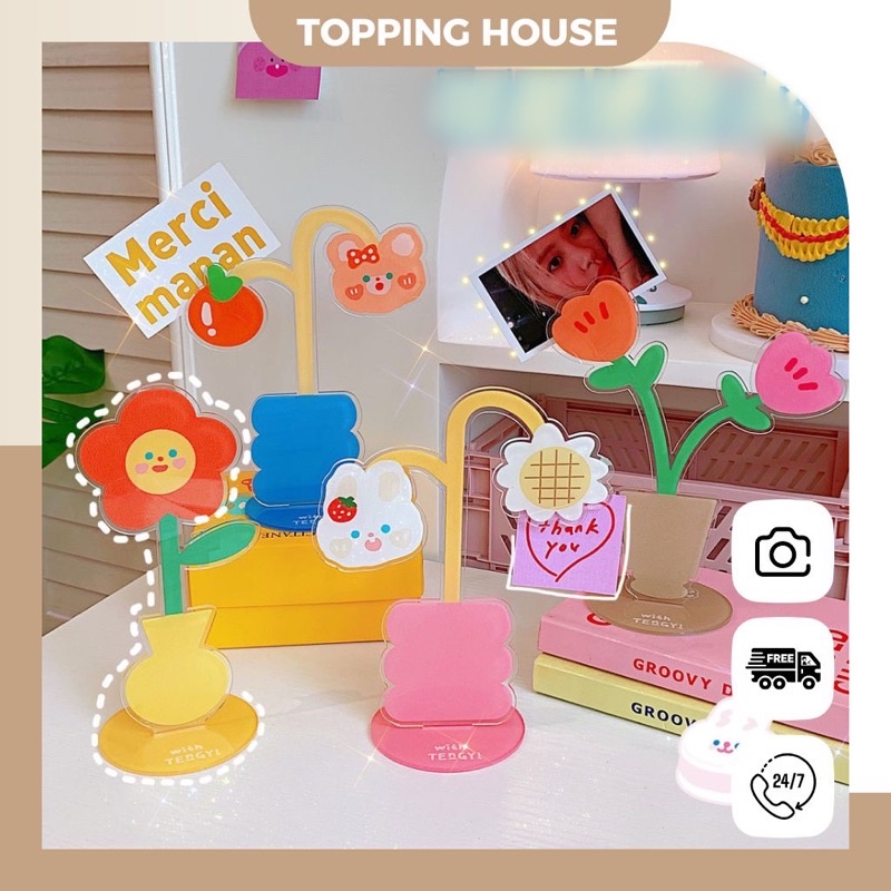 Kẹp Giấy Ghi Chú, Ảnh Decor, Trang Trí Để Bàn, Treo Postcard, Sticker, Thiệp Hoa Khô - Topping House - DC08