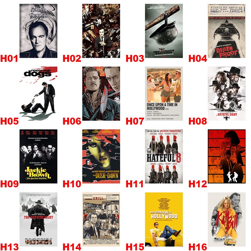 Poster Giấy Kraft In Hình Phim Kill Bill Pulp Fiction Trang Trí Phòng Khách Phong Cách Vintage