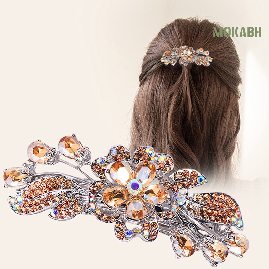 Kẹp Tóc Đính Pha Lê Giả Lấp Lánh Chống Trượt Chống Biến Dạng