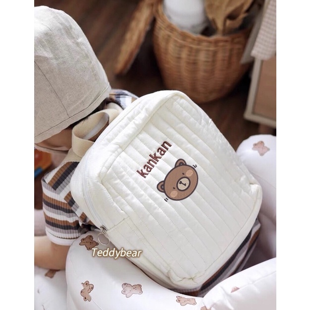 TEDDYBEAR🐻 Balo 25x25cm Chống Lạc Đồ Thêu Bé 4-.12 Tuổi  -  Ba Lô Thêu Tên Theo Yêu Cầu Khách Đặt