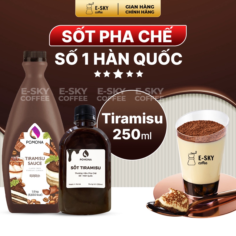 Sốt Tiramisu Pomona Tiramisu Sauce Nguyên Liệu Pha Chế Cà Phê Trà Sữa Hàn Quốc Chai 1.9kg