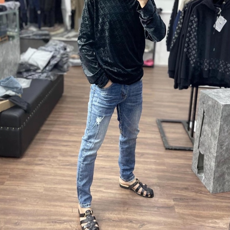 Quần Jeans Doncle  Quần Bò Doncle Quần Vá Sau Siêu Cấp Vải Bò Co Dãn 4 Chiều Không Phai Màu