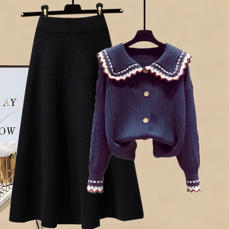 Bộ Áo Sweater Dáng Ôm Phối Chân Váy Phong Cách Hàn Quốc Thời Trang Thu Đông 2022 Mới