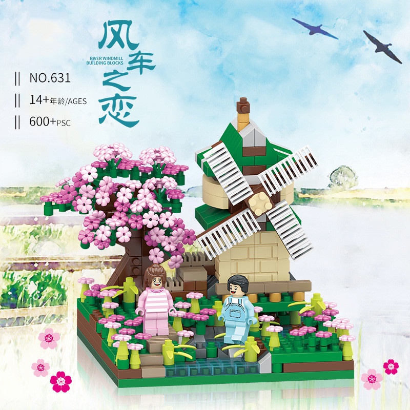 Khối Mini Nhà Hoa Đẹp Thực Phẩm Cà Phê Bánh Shop Gạch Xây Dựng Kiến Trúc Đồ Chơi Trẻ Em Cho Trẻ Em Bé Gái Valentine Hiện Tại