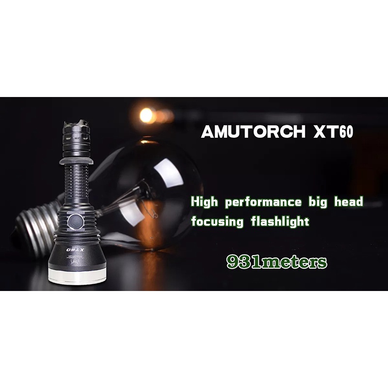Đèn pin chiếu xa AMUTORCH XT60 độ sáng 2300 lumen chiếu xa 1386 mét ​​​​​​​LED LUMINUS SFT-40 pin sạc 21700 5000mAh