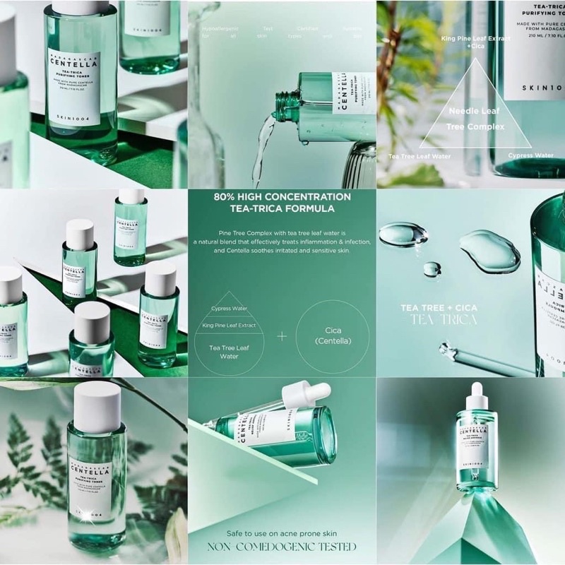 Nước hoa hồng Madagascar Centella Skin1004 Tea Trica Relief - 100ml - XANH LÁ